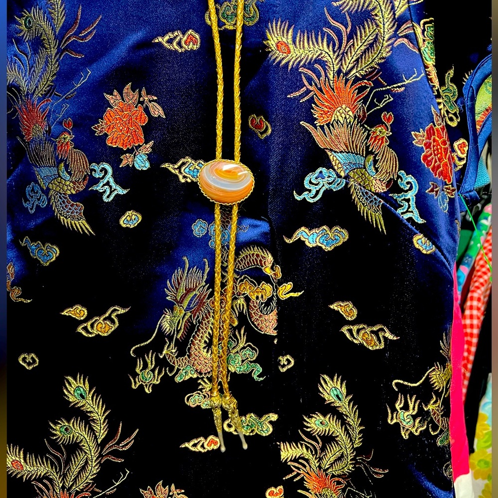 Vintage Bolo Tie - Gold Cord